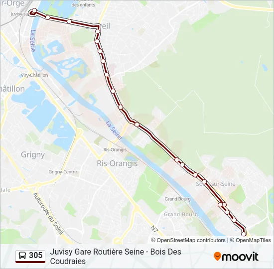 305 Bus Line Map