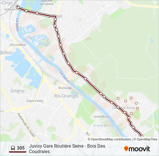 305 Bus Line Map