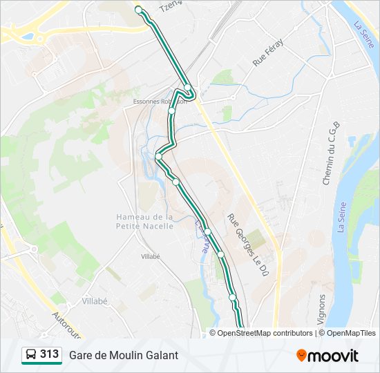 Mapa de 313 de autobús