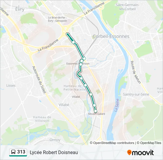 313 Bus Line Map