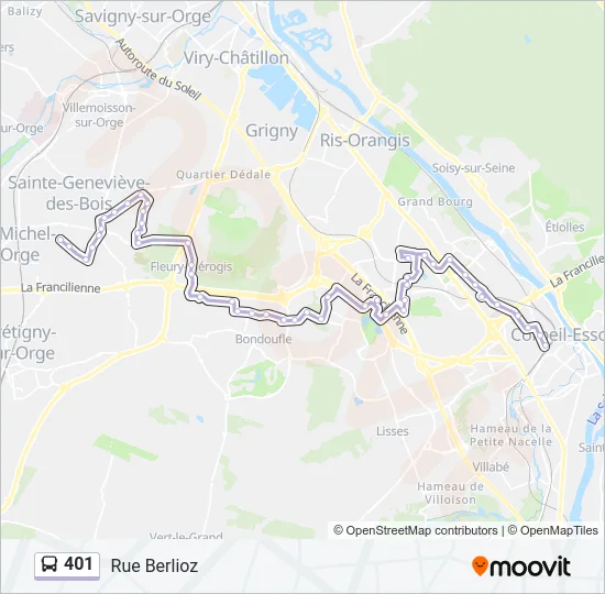 401 Bus Line Map