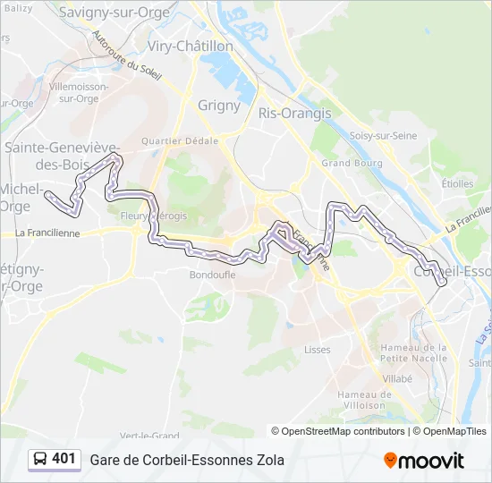 401 Bus Line Map