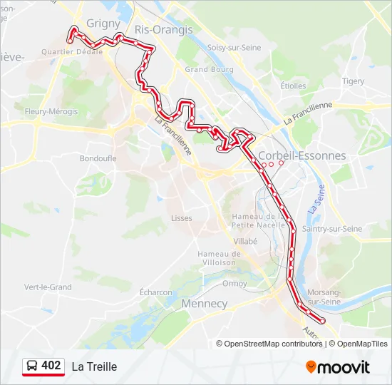 402 Bus Line Map