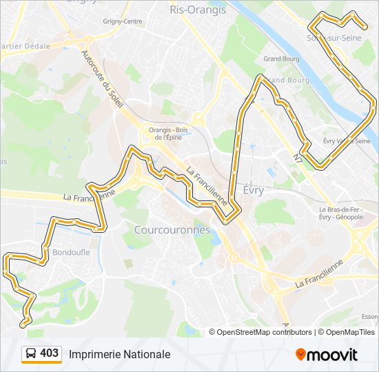 Plan de la ligne 403 de bus