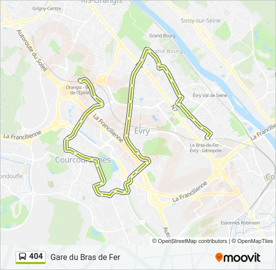 404 Bus Line Map