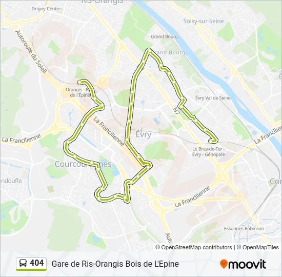 404 Bus Line Map