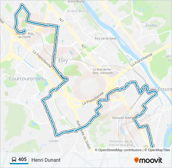 405 Bus Line Map