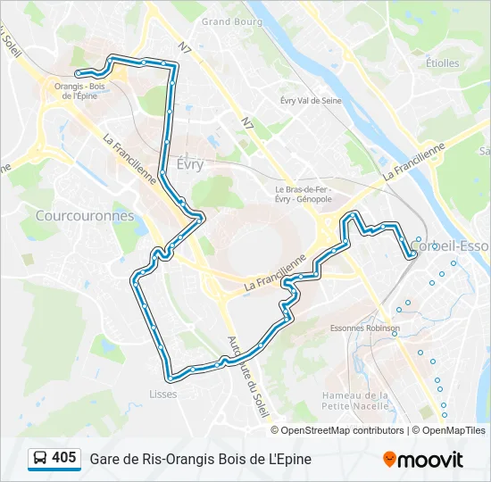 405 Bus Line Map