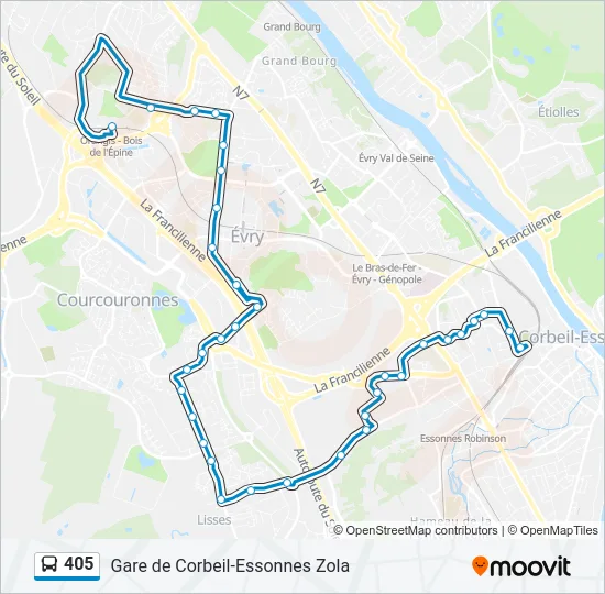 405 Bus Line Map