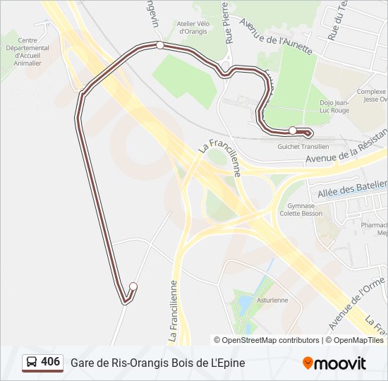 406 bus Line Map