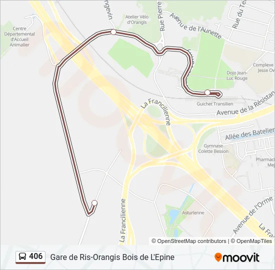 406 Bus Line Map