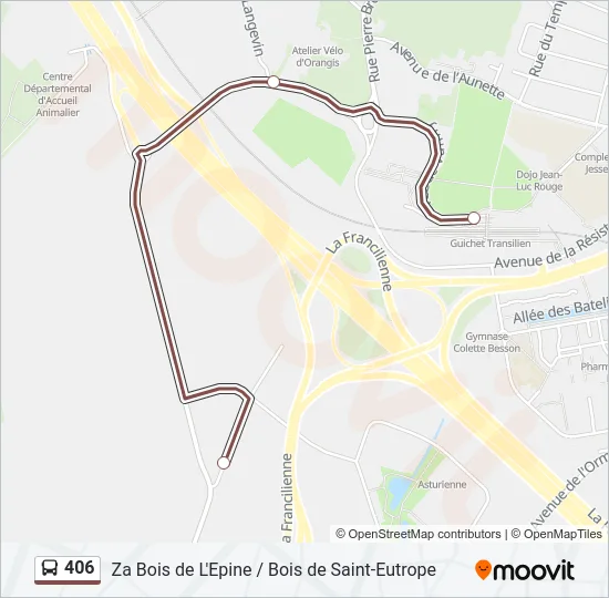 406 Bus Line Map