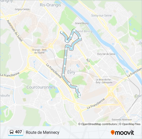 Mapa de 407 de autobús