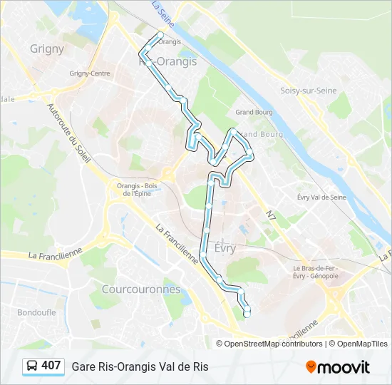 407 Bus Line Map
