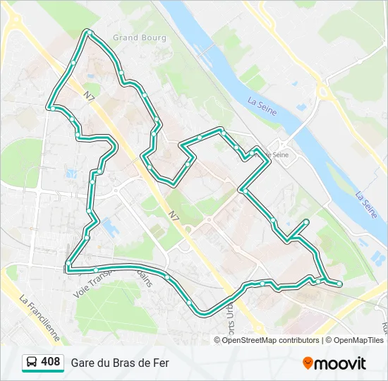 408 Bus Line Map