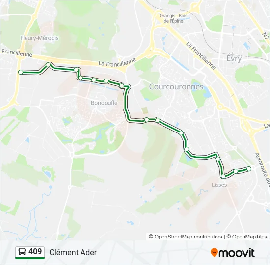409 Bus Line Map