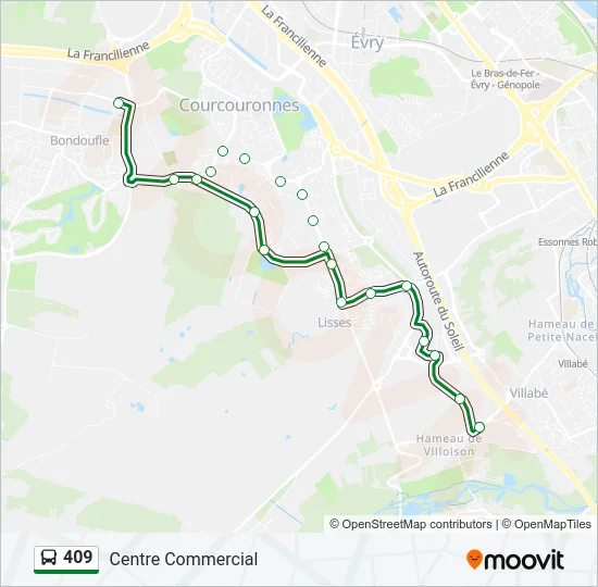 409 Bus Line Map