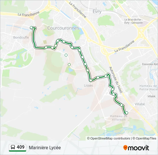 409 Bus Line Map