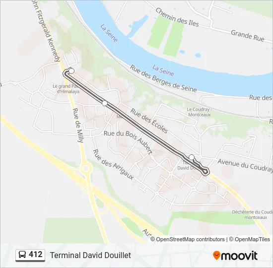 412 Bus Line Map