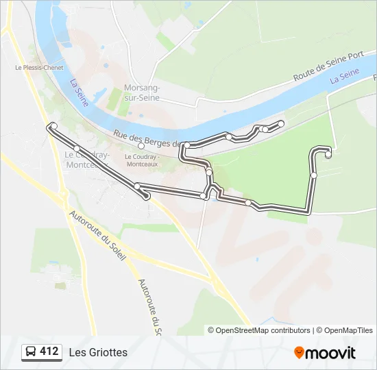412 Bus Line Map
