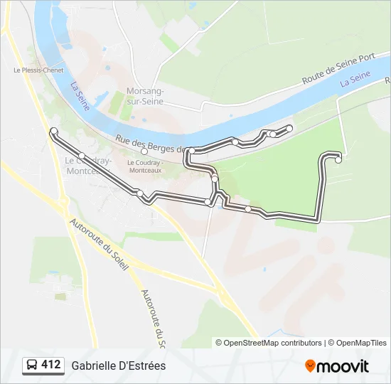 412 Bus Line Map