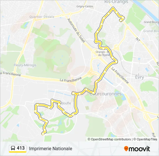 413 Bus Line Map