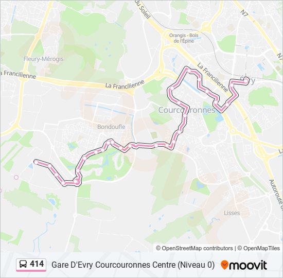 Mapa de 414 de autobús