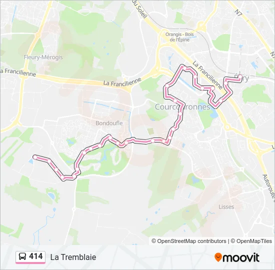 414 Bus Line Map