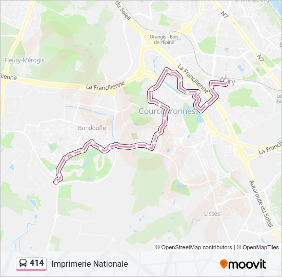 414 Bus Line Map