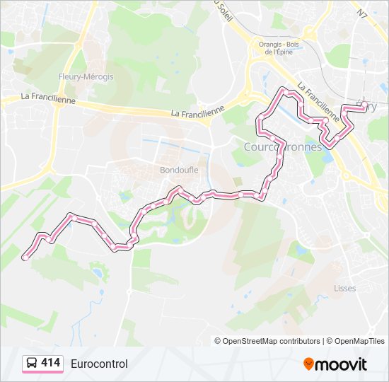 Plan de la ligne 414 de bus