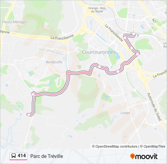 Plan de la ligne 414 de bus