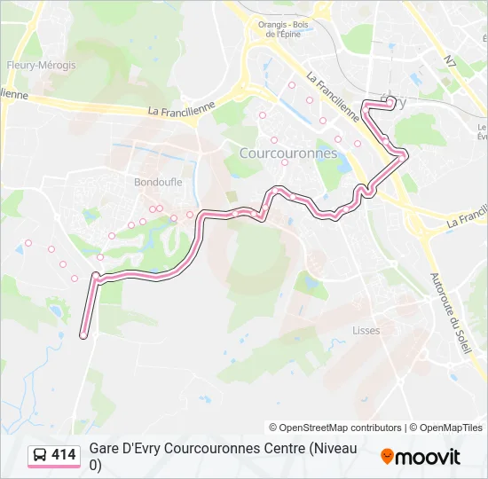414 Bus Line Map
