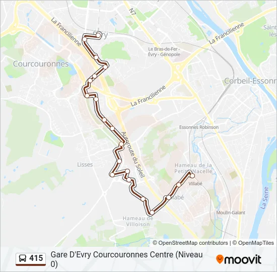 415 Bus Line Map