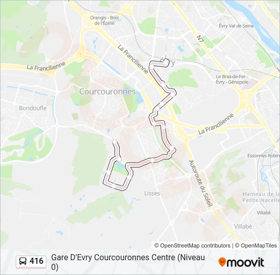 416 Bus Line Map