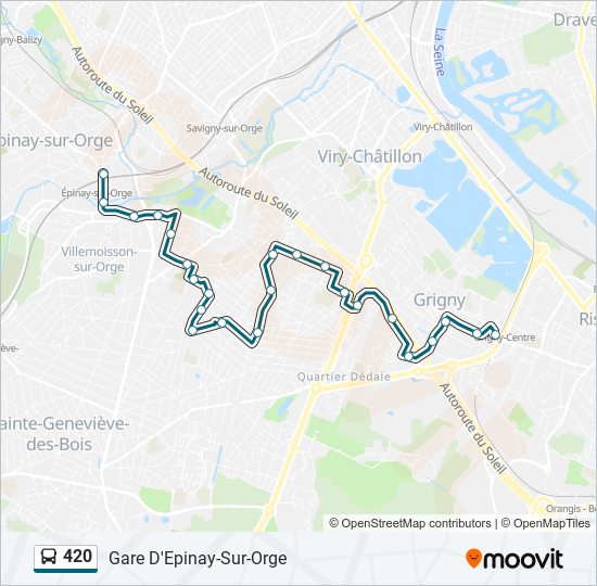 Mapa de 420 de autobús