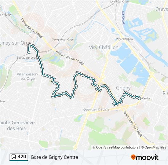 Mapa de 420 de autobús