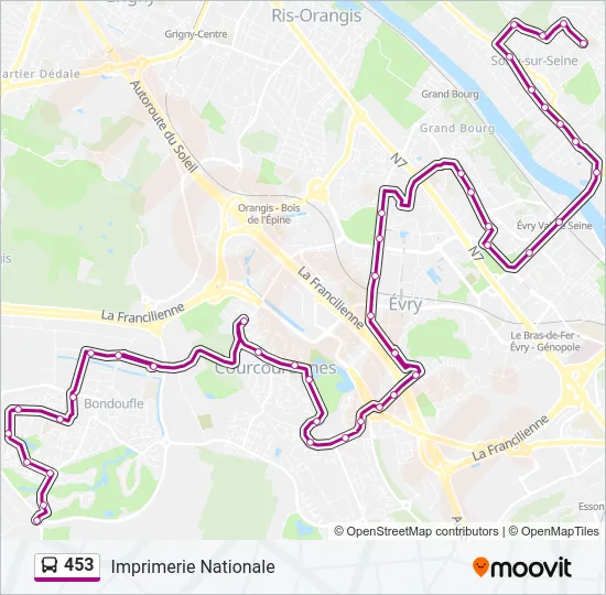 453 Bus Line Map
