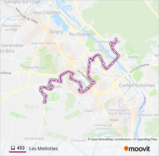 453 Bus Line Map