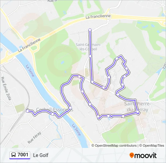 7001 Bus Line Map