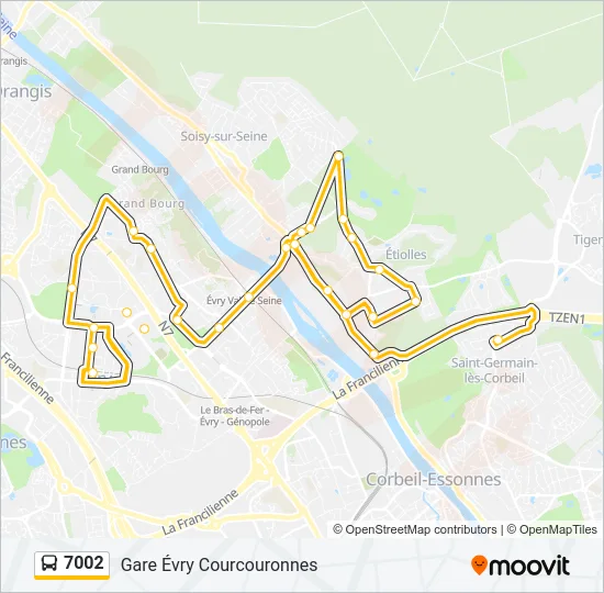 7002 Bus Line Map