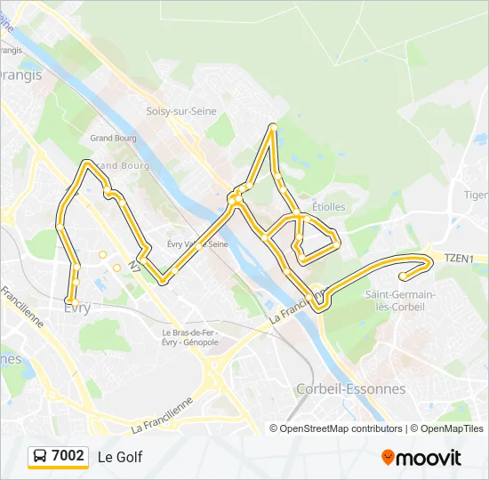 7002 Bus Line Map