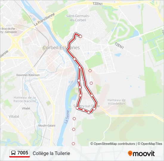 7005 Bus Line Map