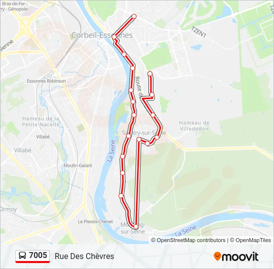 7005 Bus Line Map
