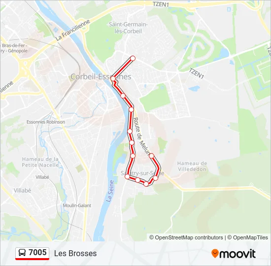7005 Bus Line Map