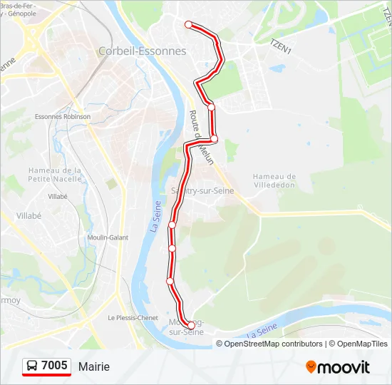 7005 Bus Line Map