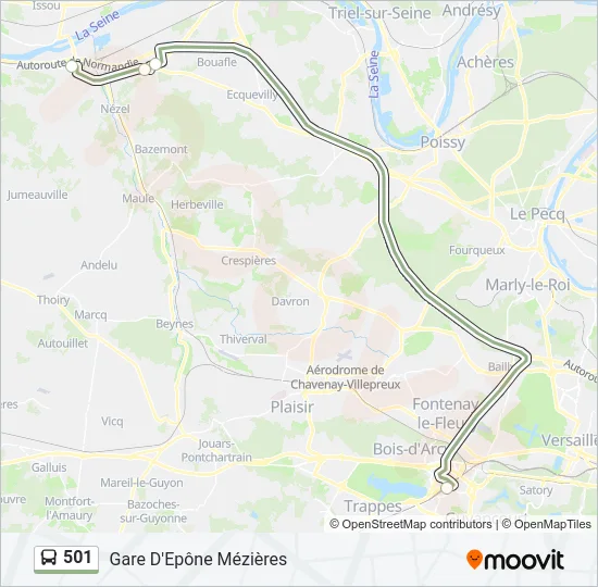 501 Bus Line Map