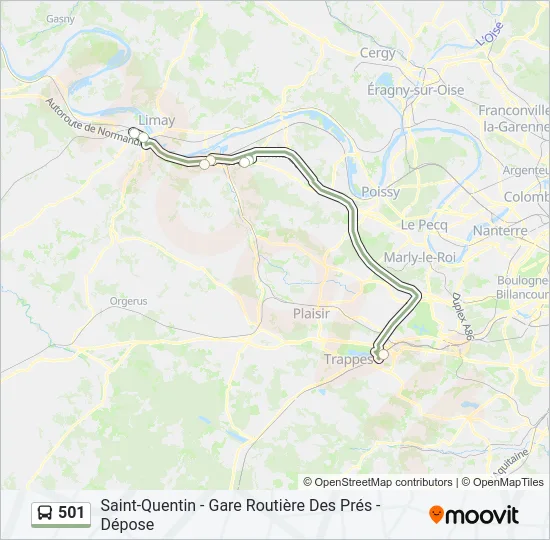501 Bus Line Map