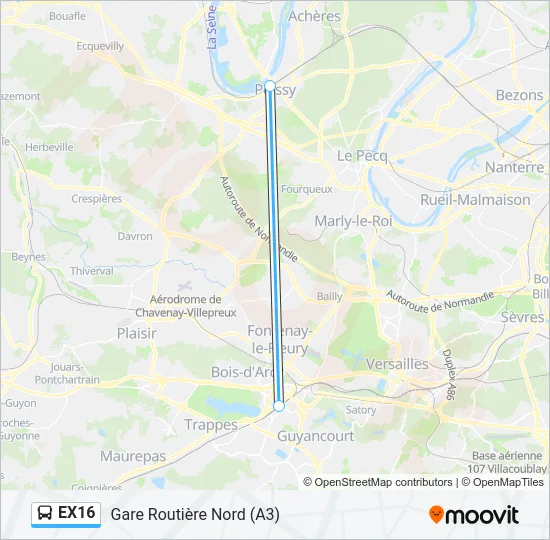 EX16 Bus Line Map