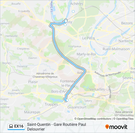 EX16 Bus Line Map