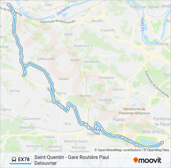 EX78 Bus Line Map